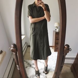 whistles montana linen shirt dress